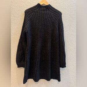 Truly Madly Deeply Textured Black Long Sleeve Dress